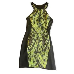 Lime green fitted dress size M